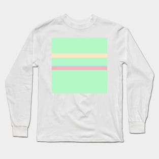 A particular joint of Light Pink, Blue Lagoon, Light Mint and Bisque stripes. Long Sleeve T-Shirt